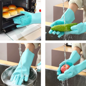 Magic Silicone Kitchen Gloves Dish Washing Gloves(1 Pair)