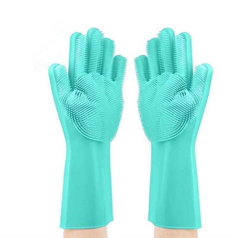 Magic Silicone Kitchen Gloves Dish Washing Gloves(1 Pair)