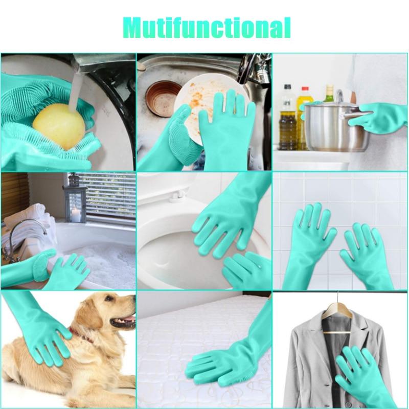 Magic Silicone Kitchen Gloves Dish Washing Gloves(1 Pair)